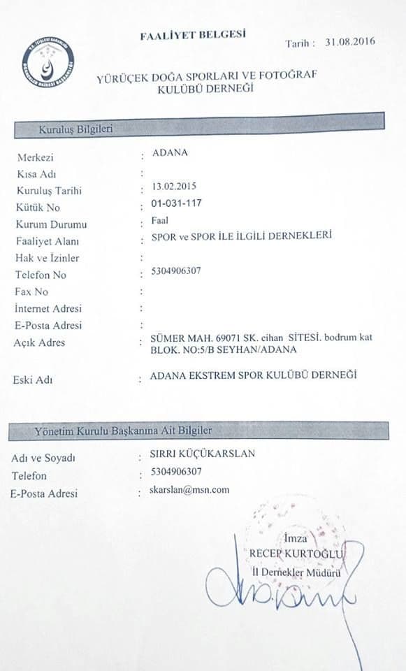 Faaliyet Belgemiz