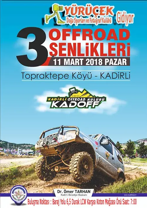 YÜRÜÇEK KADİRLİYE GÜNÜBİRLİK OFFROAD YARIŞLARINI İZLEMEYE GİDİYOR