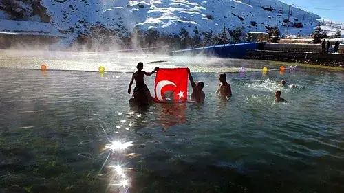 1 gun Erciyeste Kayak 1 gun Acik Havuzda Yuzme Keyfi